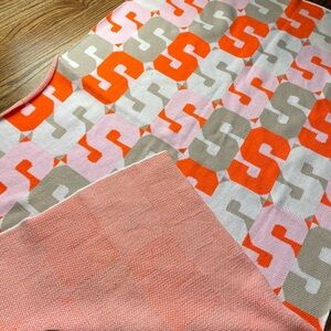 Colorful Geometric Knit Blanket "S" Initial